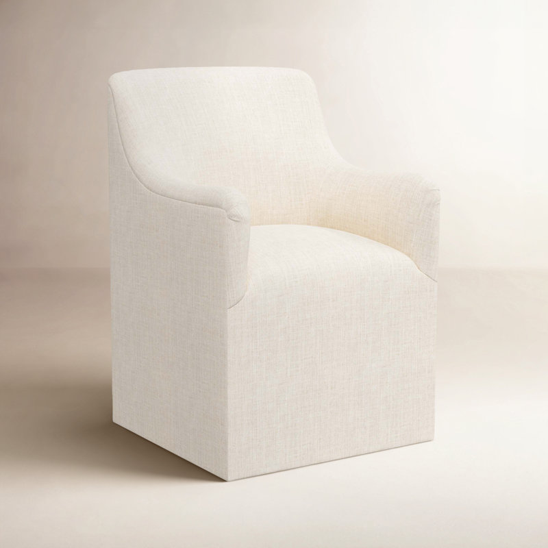 Priya Dining Chair In Zuma Pumice, Classic Talc Linen