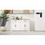 Buffet blanc de 56,46 po avec 2 tiroirs et 4 portes. Polyvalent pour la maison. Buffet grand format stable et sécuritaire, pour différentes pièces. Fabriqué. Installation simple