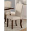 Classic Cream Upholstered Cushion Chairs Set of 2pc Dining Chair Nailheads Solid wood Legs Dining Room