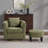 Chenille Swivel Accent Chair with Ottoman-1778469396