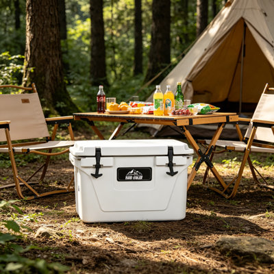 50 Quart Heavy-duty Insulated Cooler With 6-day Ice Retention, 80-can Capacity Portable Ice Chest For Outdoor Camping