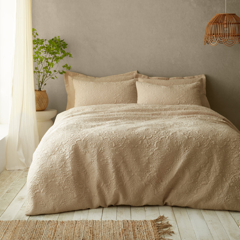 Polyester Floral Duvet Cover Set with Pillowcases, Double Duvet Cover + 2 Standard Pillowcases