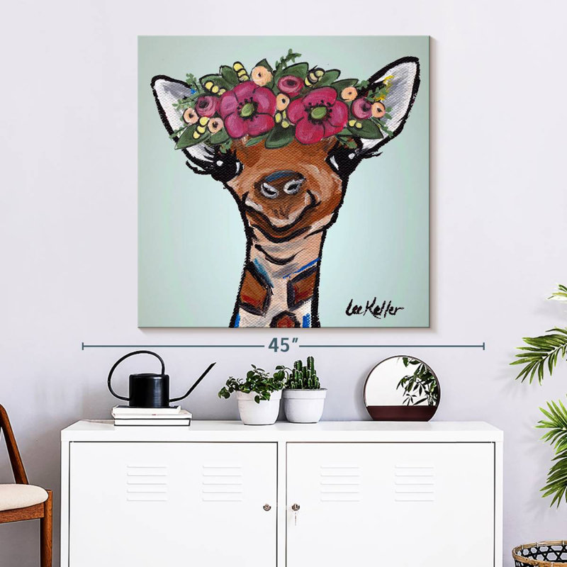 Couronne de fleurs de girafe Brampt, H 33 po x l 33 po