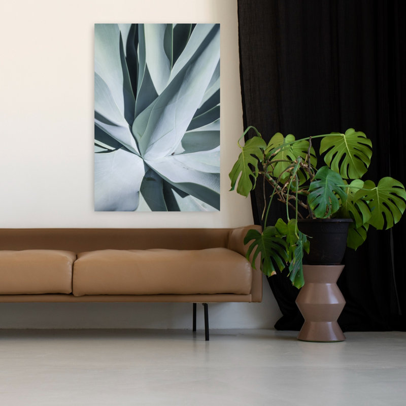 Art contemporain contemporain, paysage de plantes grasses abstraites, H 48 po x l 32 po