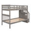 Lit superposé simple au-dessus de simple avec rangement et barrière de sécurité pour chambre à coucher, dortoir-1122886757-1122886754