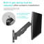 Support mural pour écran simple Onkron pour écran 13 à 34 pouces jusqu'à 17,6 lb, support pour écran à ressorts à gaz mural Vesa 75 x 75 et 100 x 100, hauteur réglable, support mural pour écran d'ordinateur noir