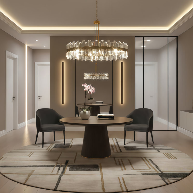 Lustre à tambour moderne Jackeline à 8 lumières en cristal K9 de 81 cm (32 po) pour salon, Cuivre