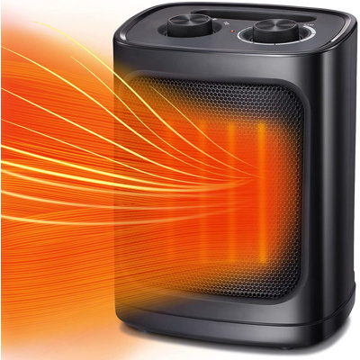 R.W.FLAME 1500 Watt 5100 BTU Electric Compact Space Heater with Adjustable Thermostat