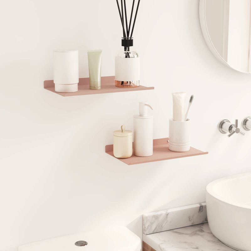 Steel Floating Shelf, Pink