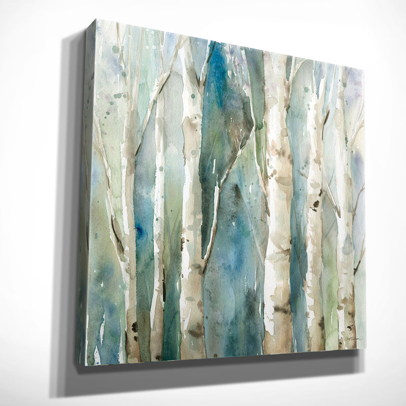 « river bouleau i » par carol robinson, reproduction d’art sur toile tendue, H 32 po x l 32 po x P 1,5 po