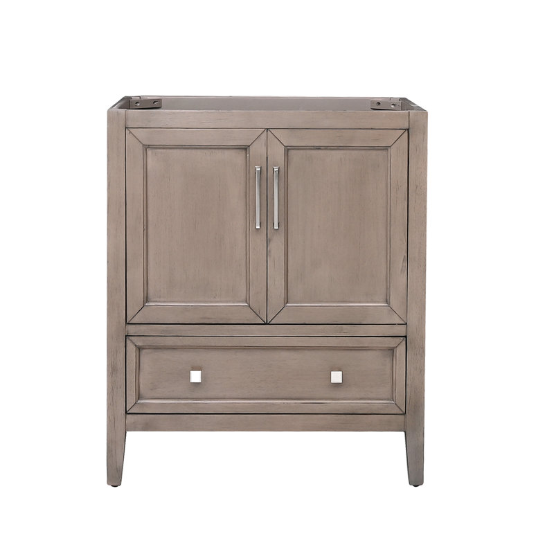 Everette 30'' W Single Bathroom Vanity Base, Gray Oak