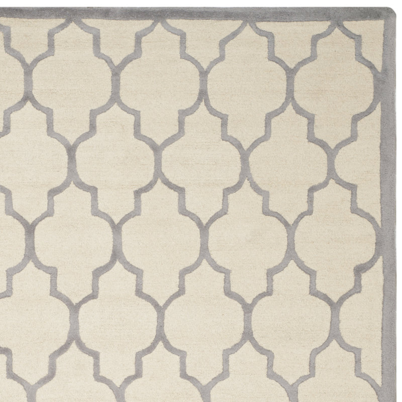 Rotteck Geometric Wool Hand Woven Area Rug, Rectangle 91 x 152 cm