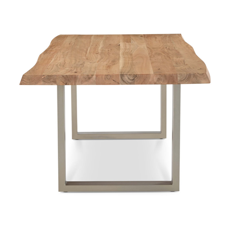 Brooks Dining Table, 29.75"H x 79"L x 40"W, Teak, Pewter