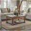 Table basse Barclay 48 po, aucun assemblage requis, finition acacia rustique