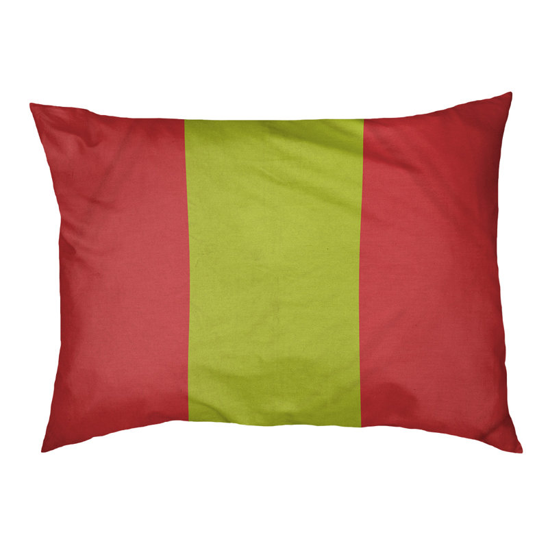 Coussin Washington, Grand (l 40 po x P 30 po x H 14 po), Rouge torche / vert volt / rouge torche
