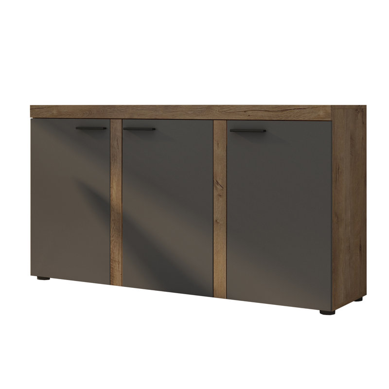 Nikolov 149cm W Chest of Drawers, Lefkas Oak/Graphite