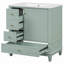 Meuble-lavabo autoportant de 30 po avec lavabo en céramique, cadre en bois massif, porte à fermeture en douceur et plusieurs options de rangement-116452136-116452139