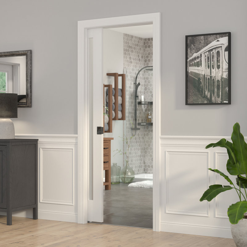 Rectangular Pocket Door Hardware, Black