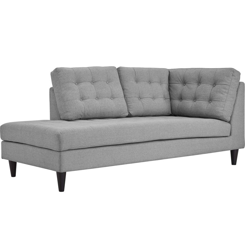 Méridienne Modway Carson Carrington Humlebaek, Velours gris pâle