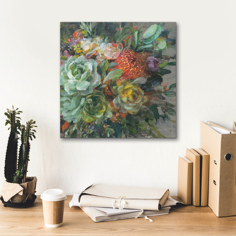 «Exotic Bouquet» par Danhui Nai, art mural sur toile, H 18 po x l 18 po