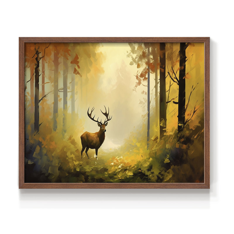 Faune - I - Reproduction encadrée - Restickable, H 11 po x l 14 po, Noyer