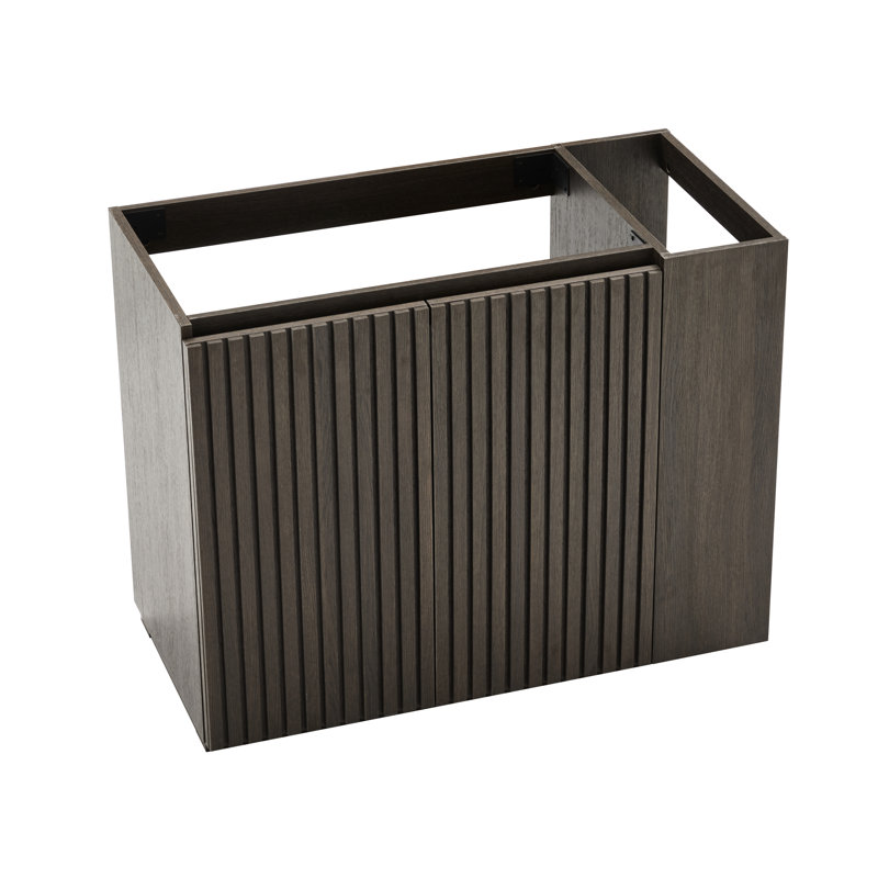 Meuble-lavabo moderne de 36 po, mural, tiroirs noirs doux, pré-assemblé, quatre bois de catégorie E1, laque E0, poignée cachée, drainage en forme de U, lavabo de 4,7 po, système de débordement normes UE, bord haut