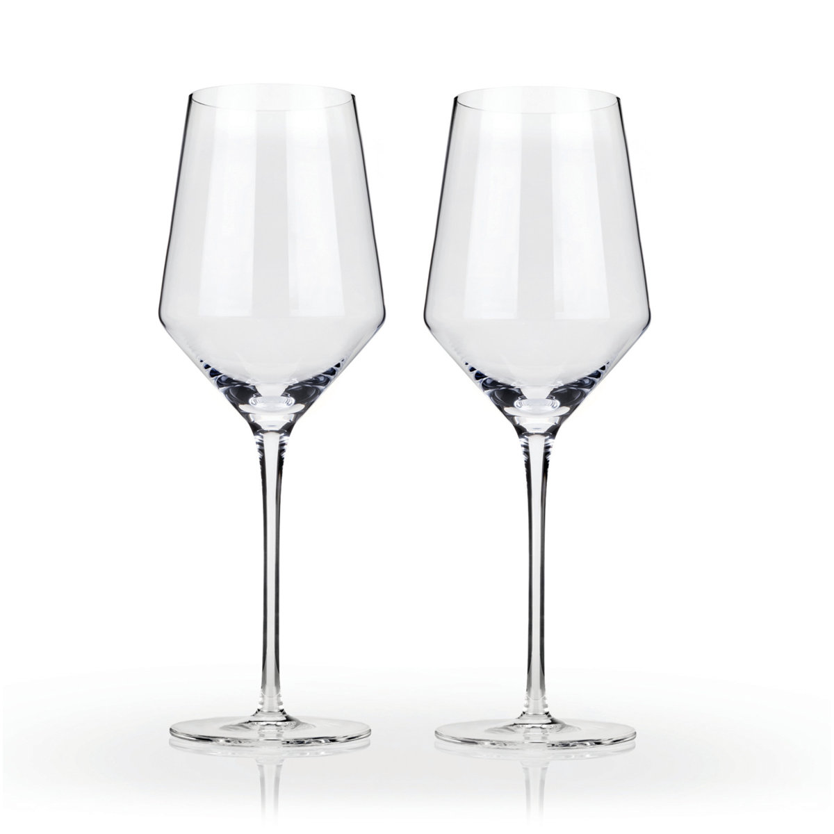 Viski Raye Angled Crystal Chardonnay Glasses - Thumbnail 2