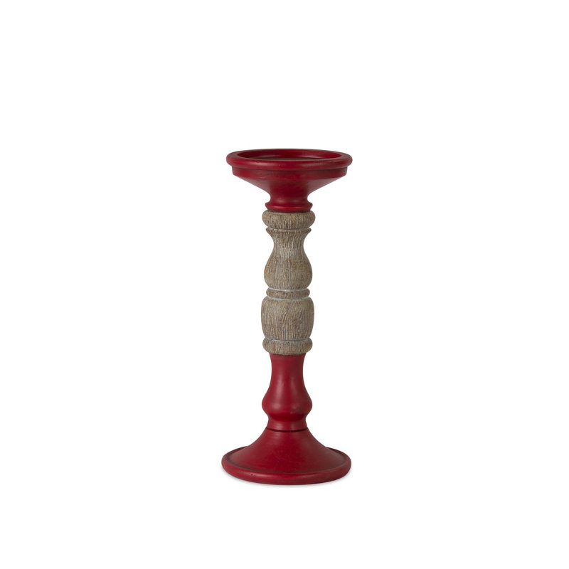 12.5'' H Plastic / Acrylic Tabletop Pillar, Red/Brown