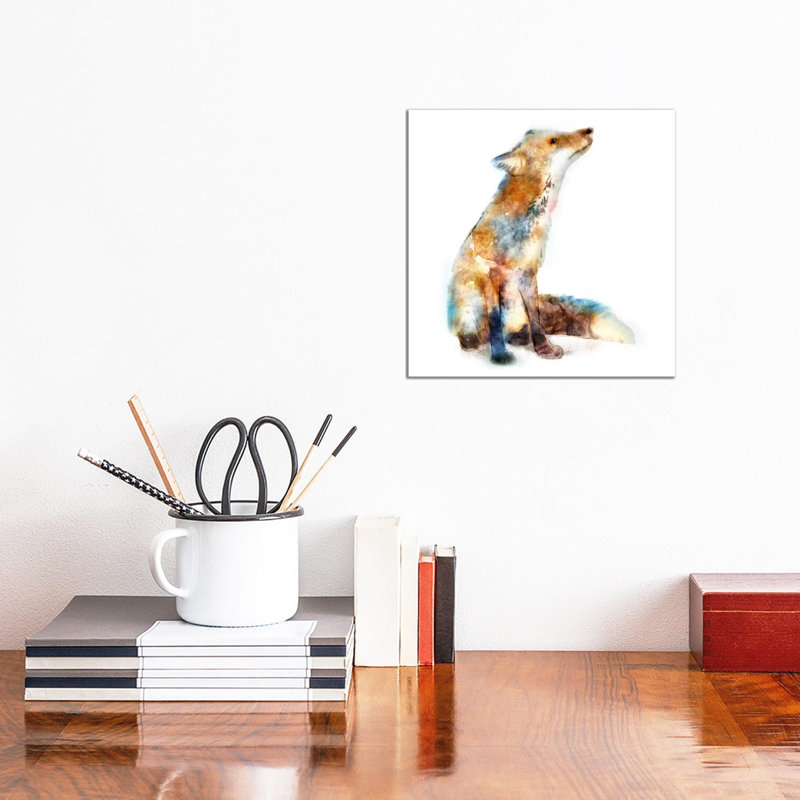 Fox by Edward Selkirk - Wrapped Canvas Painting, 30.48 cm H x 30.48 cm W