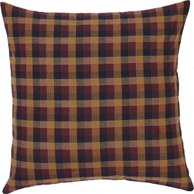 Heritage Farms Burgundy Mustard Black Cotton Euro Sham