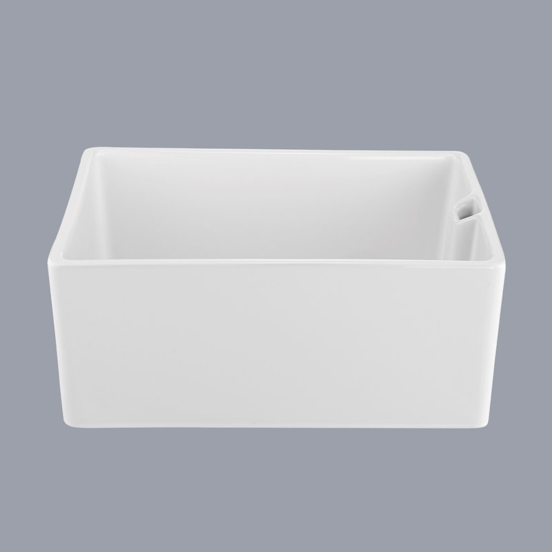 23.6" L X 18" W Ceramic Sink - White, Single Bowl, Scratch And Stain , Easy To , For Kitchen White Bowl 23.6"X18" , & Smooth, Clean Dishes