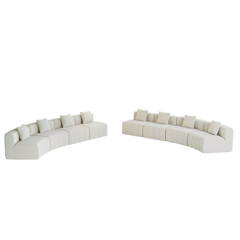 Canapé modulaire à compression Daijha Boneless, Chenille beige