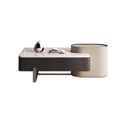 Table basse moderne avec pierre micro-cristalline