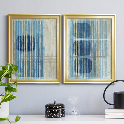 Blue Blue Horizon I - 2 Piece Single Picture Frame Painting Set on Canvas
