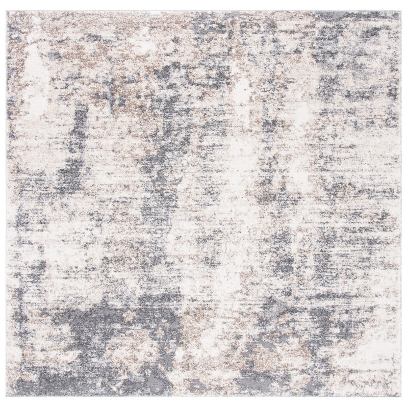 Tapis ivoire / gris Mauro, Carré 6 pi 7 po