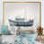 Toile avec cadre flottant or