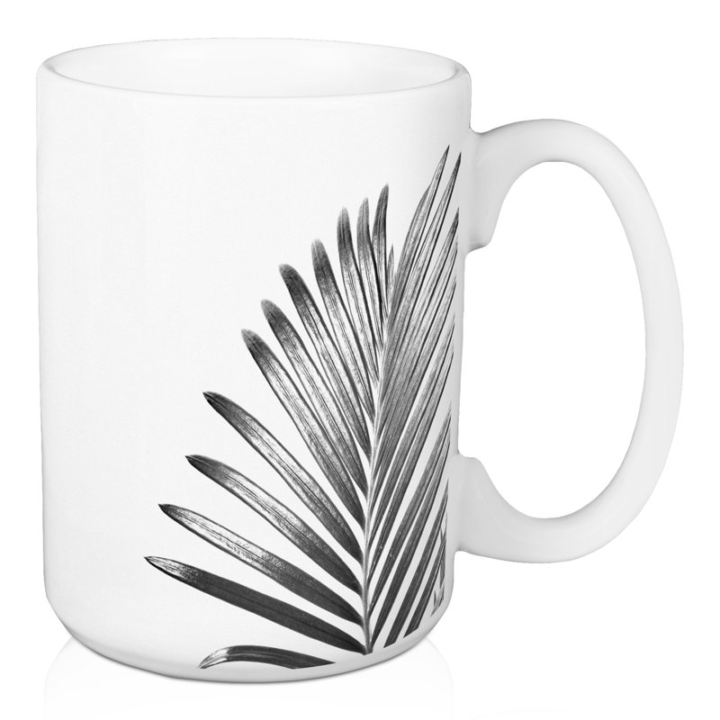 Tasse simple à feuilles de palmier