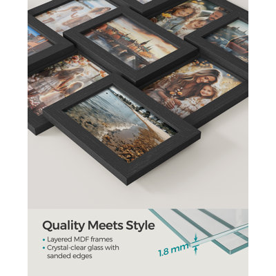 47.4x47.0x1.8cm Black Picture Frame - Set of 9