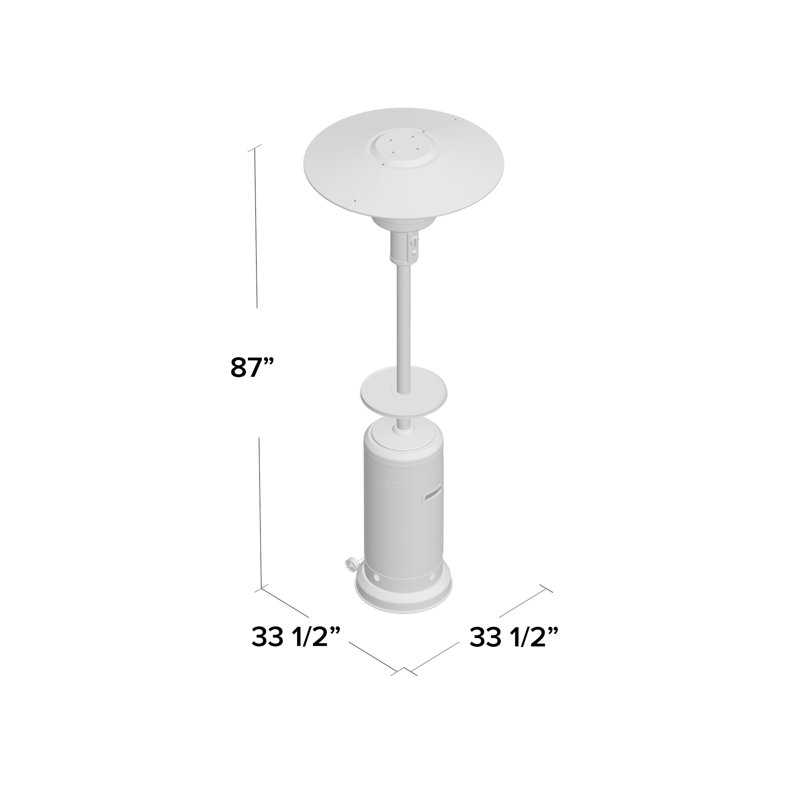 Goles 48000 Propane Standing Patio Heater, Hammered Silver