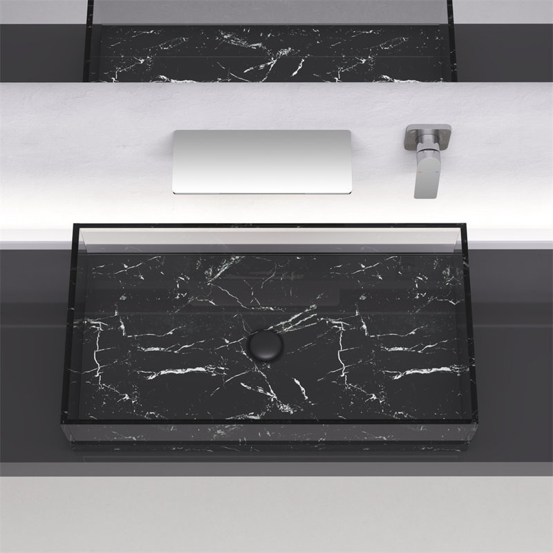 Robinet de salle de bain mural en laiton massif, Gris mat