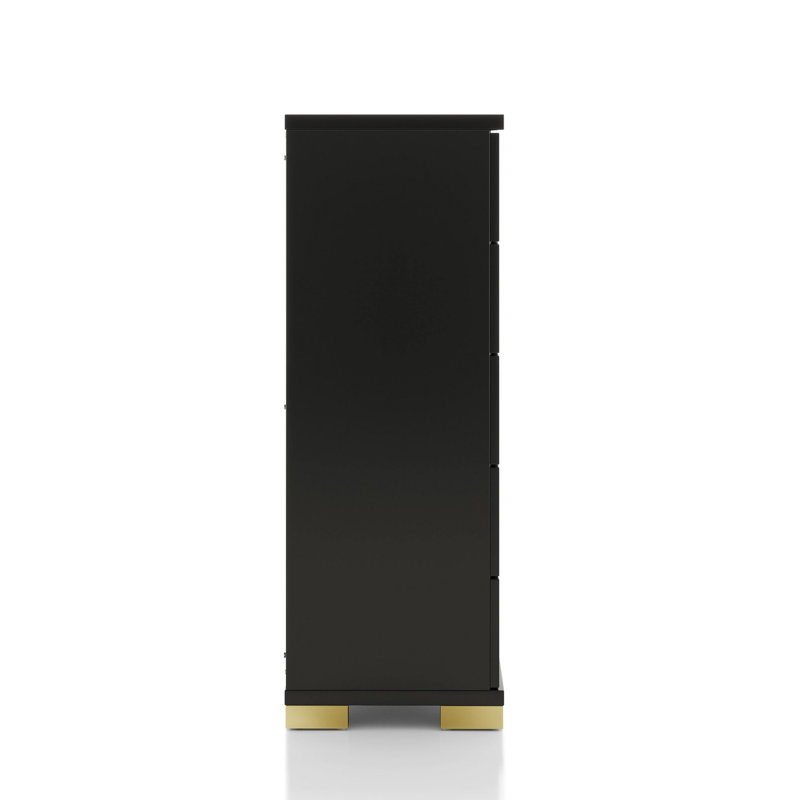 Ensemble de chambre avec lit plateforme 6 pièces Clemson, Noir, 6 pièces: lit, 2 tables de chevet, commode, miroi, Grand