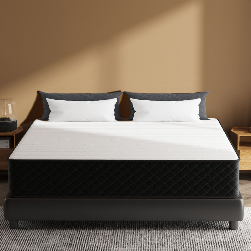 Alwyn Home Mattress Stijn Hybrid Mattress Firm Mattress Memory Foam Mattress in a Box Extra Support, Queen, 12"