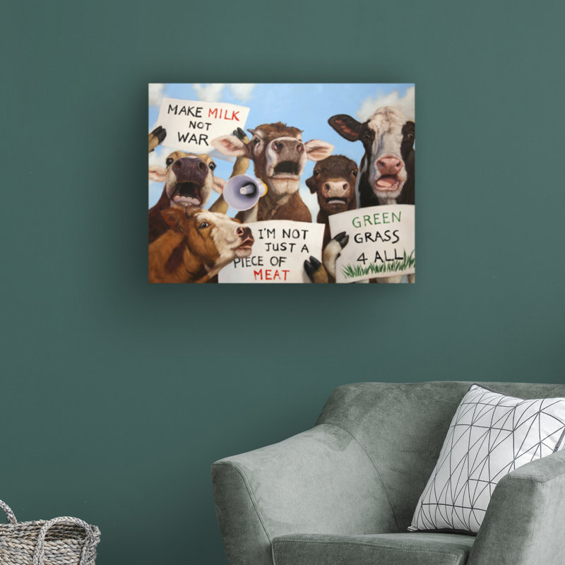 «Contemporary Moooovement» par Lucia Heffernan, peinture sur toile tendue, H 14 po x l 19 po x P 2 po