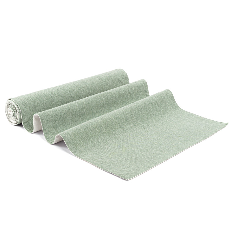 Over&Back Woven Chambray Table Runner, 18" W x 90" L, Green