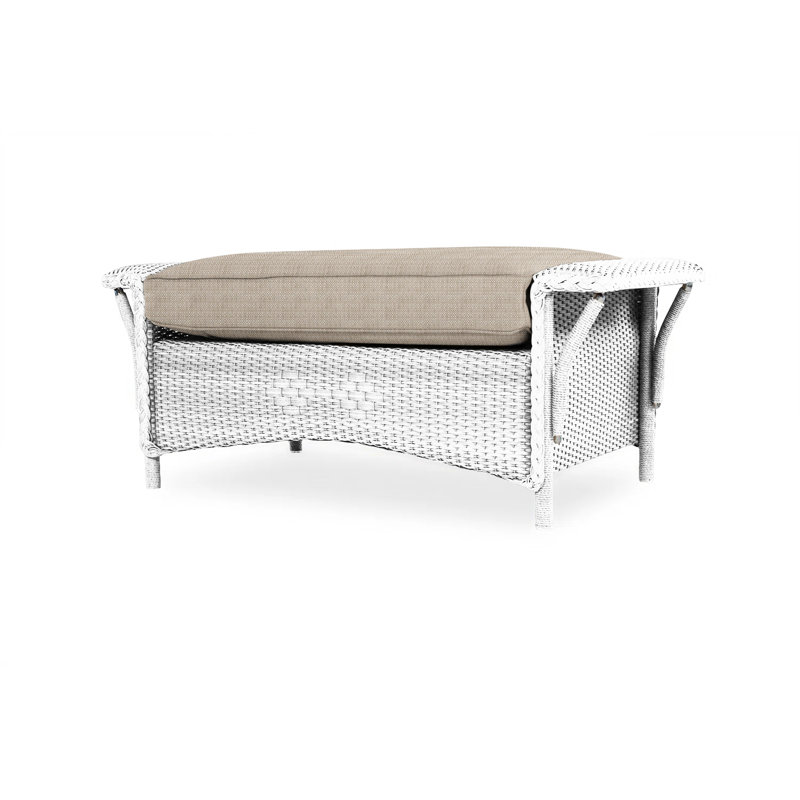 Nantucket Outdoor Ottoman, White, Beach Natural