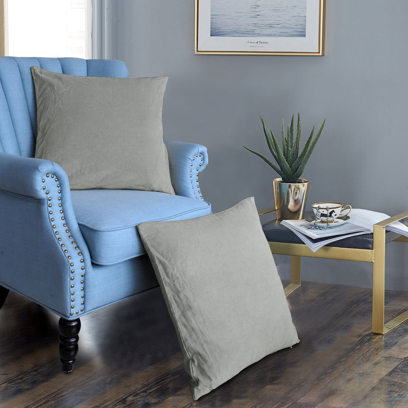 Housse de coussin carré, 20 po X 20 po, Gris