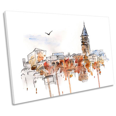 Istanbul Turkey Skyline - Wrapped Canvas Print