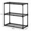 Tablette de rangement robuste avec couvercle - Assemblage facile pour les maisons: 110 lb par tablette, 330 lb au total, support en métal noir à 3 tablettes polyvalentes