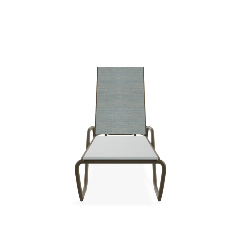 Outdoor Rust-Resistant Metal Chaise Lounge, Textured Beachwood, Baja