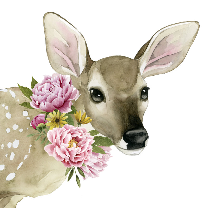 Deer Spring I - Wrapped Canvas Print, 30cm H x 30cm W
